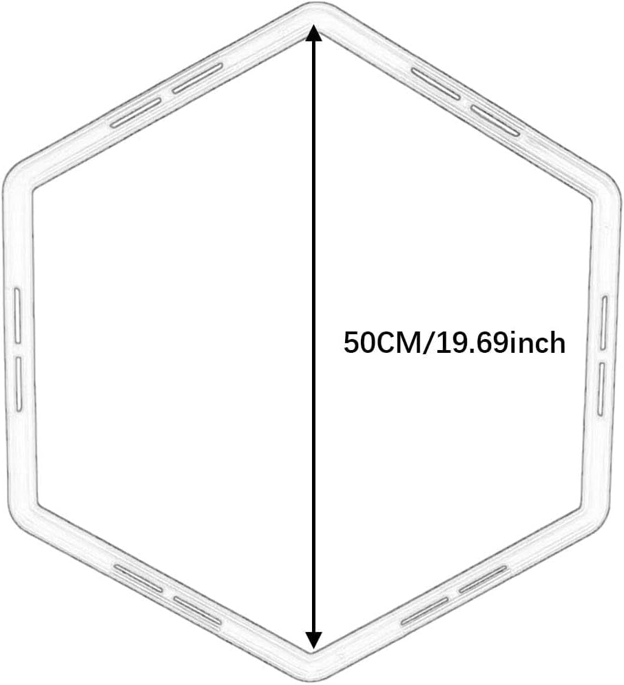 Hexagonal Agility Training Rings Set - 5 Pieces, 50cm Multipurpose Speed Training Rings for Soccer and Hockey Exercises
