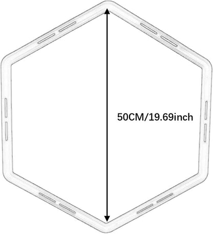 Hexagonal Agility Training Rings Set - 5 Pieces, 50cm Multipurpose Speed Training Rings for Soccer and Hockey Exercises