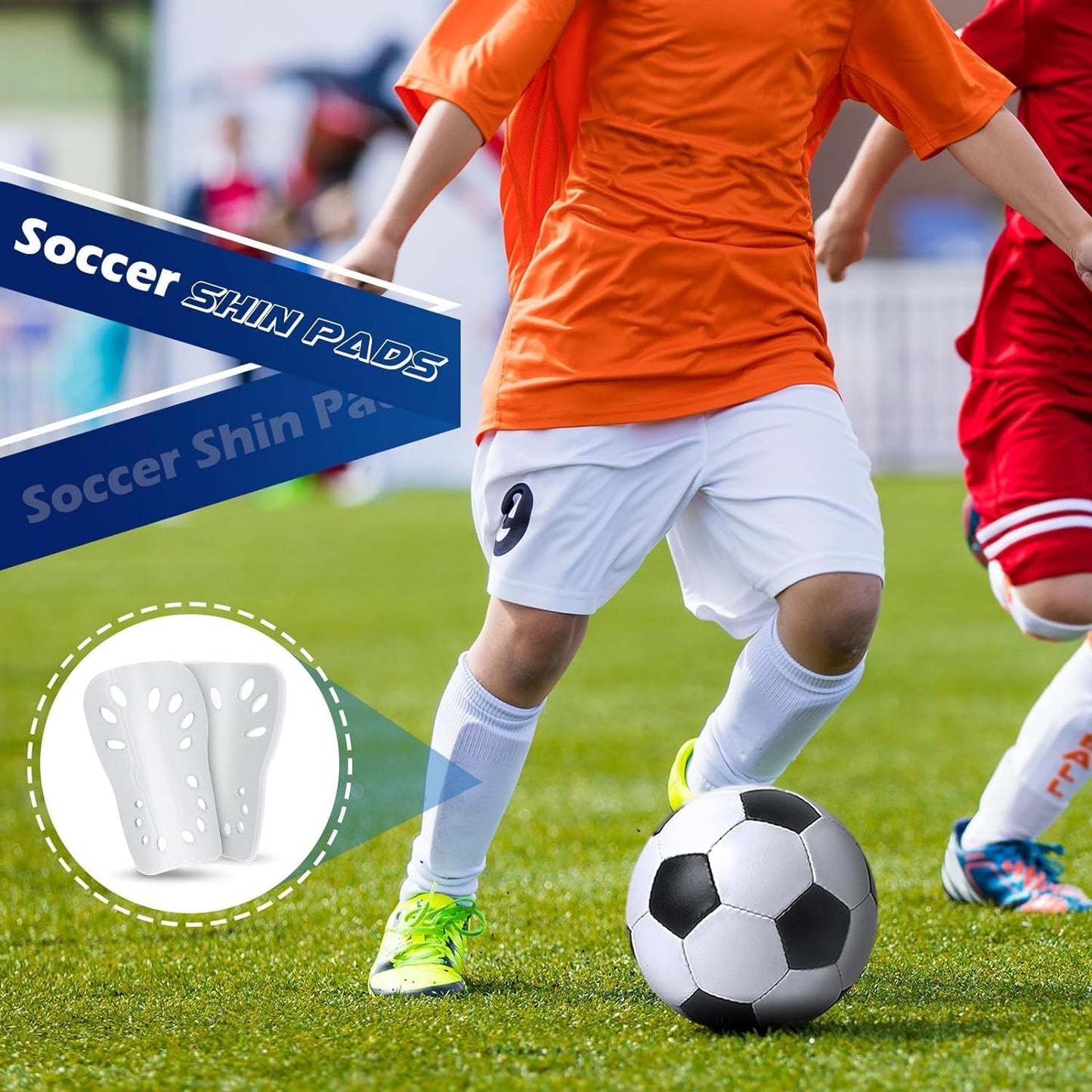 Professional Soccer Shin Guards - 2 Pairs of Lightweight and Breathable Calf Protective Gear for Adults and Youth