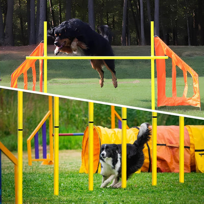 Soccer Agility Training Poles Set - Adjustable Training Equipment with Base Buckles and Storage Bag for Speed Development (5 Pieces)
