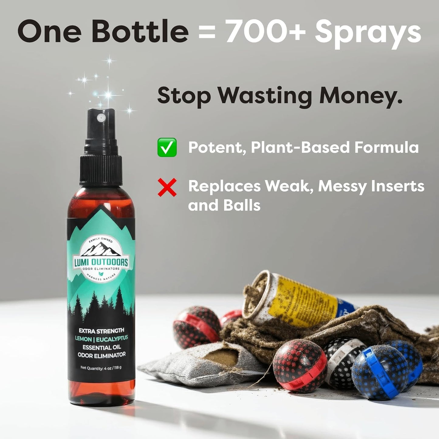 Shoe Deodoriser & Odor Eliminator Spray - Natural Shoe Deodorizer Smell Eliminator by  - Extra Strength Eucalyptus Lemongrass Freshener (Pack of 1)