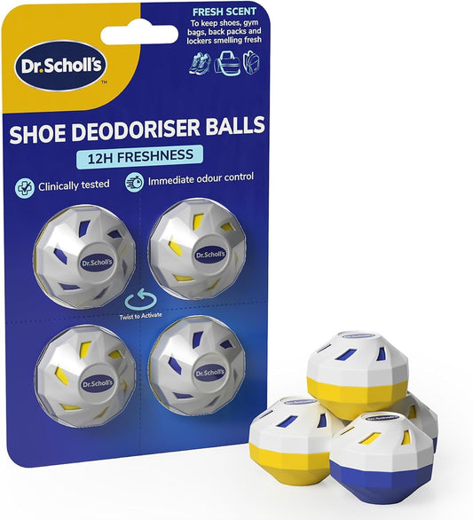 Shoe Deodoriser Balls - Keeps Shoes, Football Boots, Gym Bags Smelling Fresh, Clinically Tested Shoe Deodoriser with All-Day Freshness, Reusable and Long-Lasting, Shoe Odour Eliminator