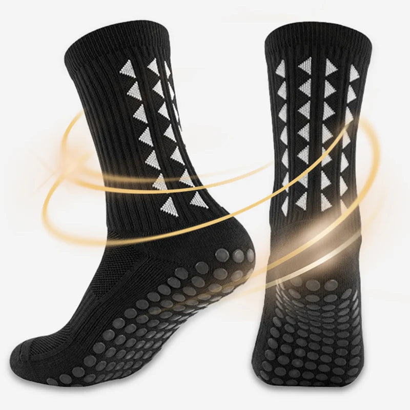 4Pairs Men Women Football Grip Socks Towel Bottom Sport Socks Rugby Soccer Cycling Running Exercise Athletic Socks