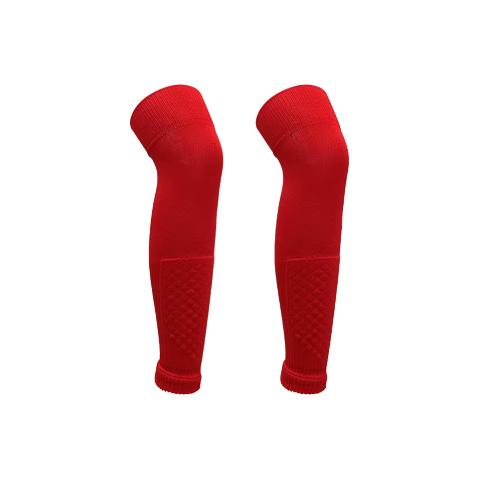 1Pair Football Sock Calf Sleeves Adult Knee Protection Sports Socks High Tube Breathable Soccer Leg Warmers Shin Guard