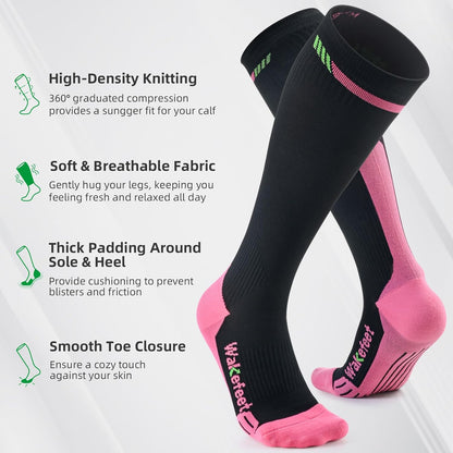 Medical Compression Socks for Women and Men, 20–30 mmHg Graduated Compression Stockings - 3 Pairs for Circulation, Swelling, Varicose Veins, Ideal for Nurses, Travel, and Pregnancy