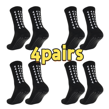4Pairs Men Women Football Grip Socks Towel Bottom Sport Socks Rugby Soccer Cycling Running Exercise Athletic Socks