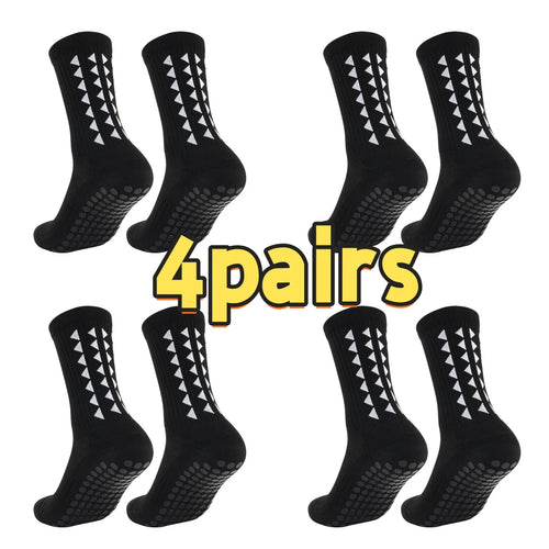 Football Grip Socks (4 Pairs) — Non-Slip Towel Bottom