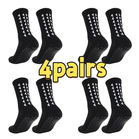 4Pairs Men Women Football Grip Socks Towel Bottom Sport Socks Rugby Soccer Cycling Running Exercise Athletic Socks