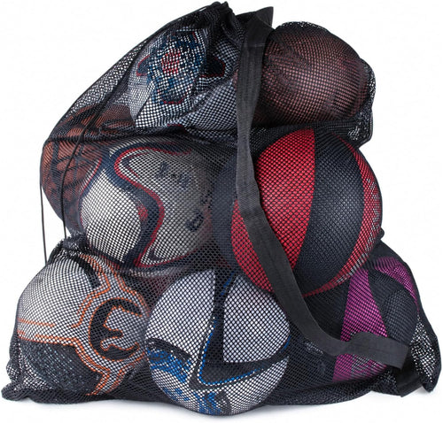 Large Mesh Ball Bag — Drawstring Football Equipment Bag (30" × 40")