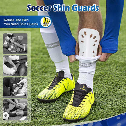 Professional Soccer Shin Guards - 2 Pairs of Lightweight and Breathable Calf Protective Gear for Adults and Youth