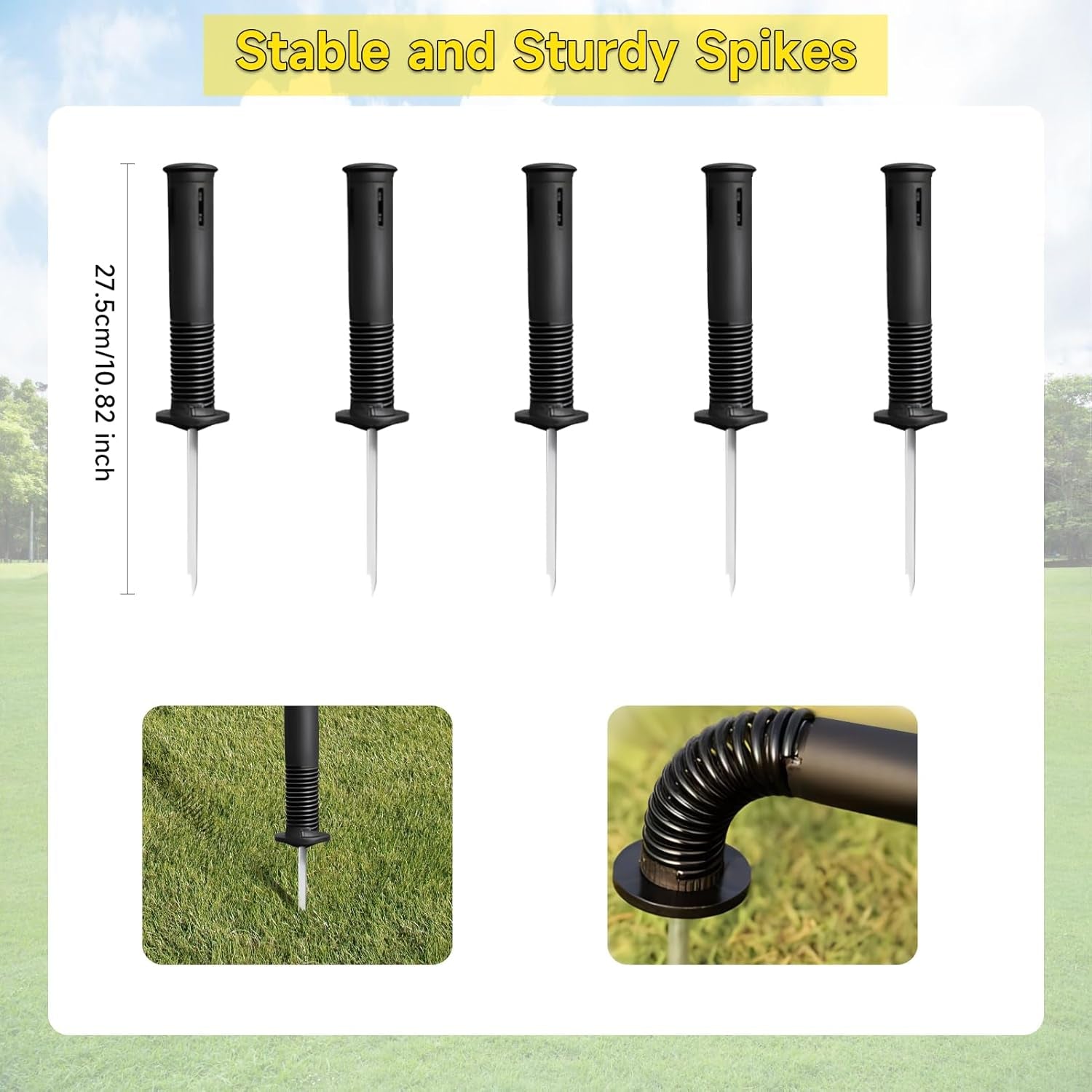 Soccer Agility Training Poles Set - Adjustable Training Equipment with Base Buckles and Storage Bag for Speed Development (5 Pieces)