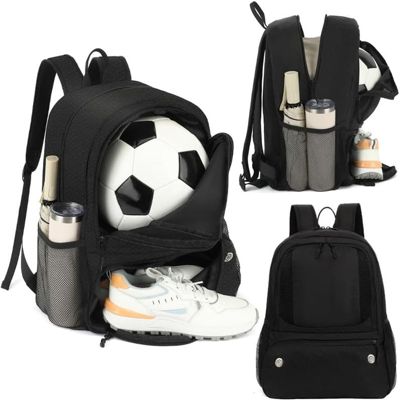 Soccer Bag,Large Sports Bag with with Separate Ball & Shoe Compartments,Youth Soccer Backpack for Basketball