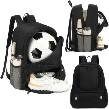 Soccer Bag,Large Sports Bag with with Separate Ball & Shoe Compartments,Youth Soccer Backpack for Basketball