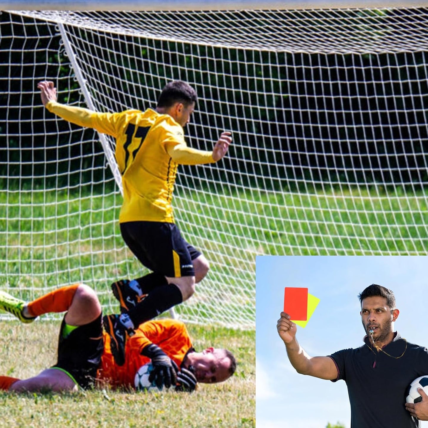 Soccer Referee Set with Flags, Metal Whistle, and Red/Yellow Cards - Ideal for School Sports and Football Games