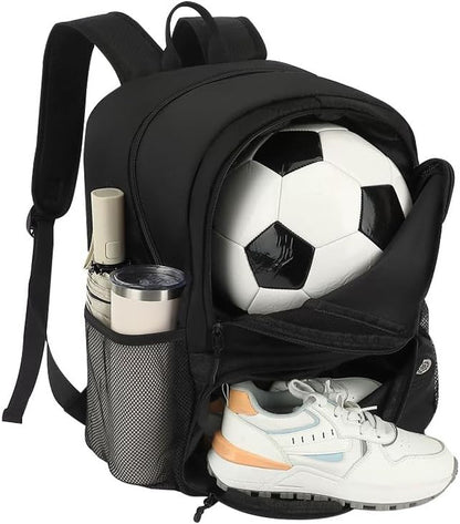 Soccer Bag,Large Sports Bag with with Separate Ball & Shoe Compartments,Youth Soccer Backpack for Basketball