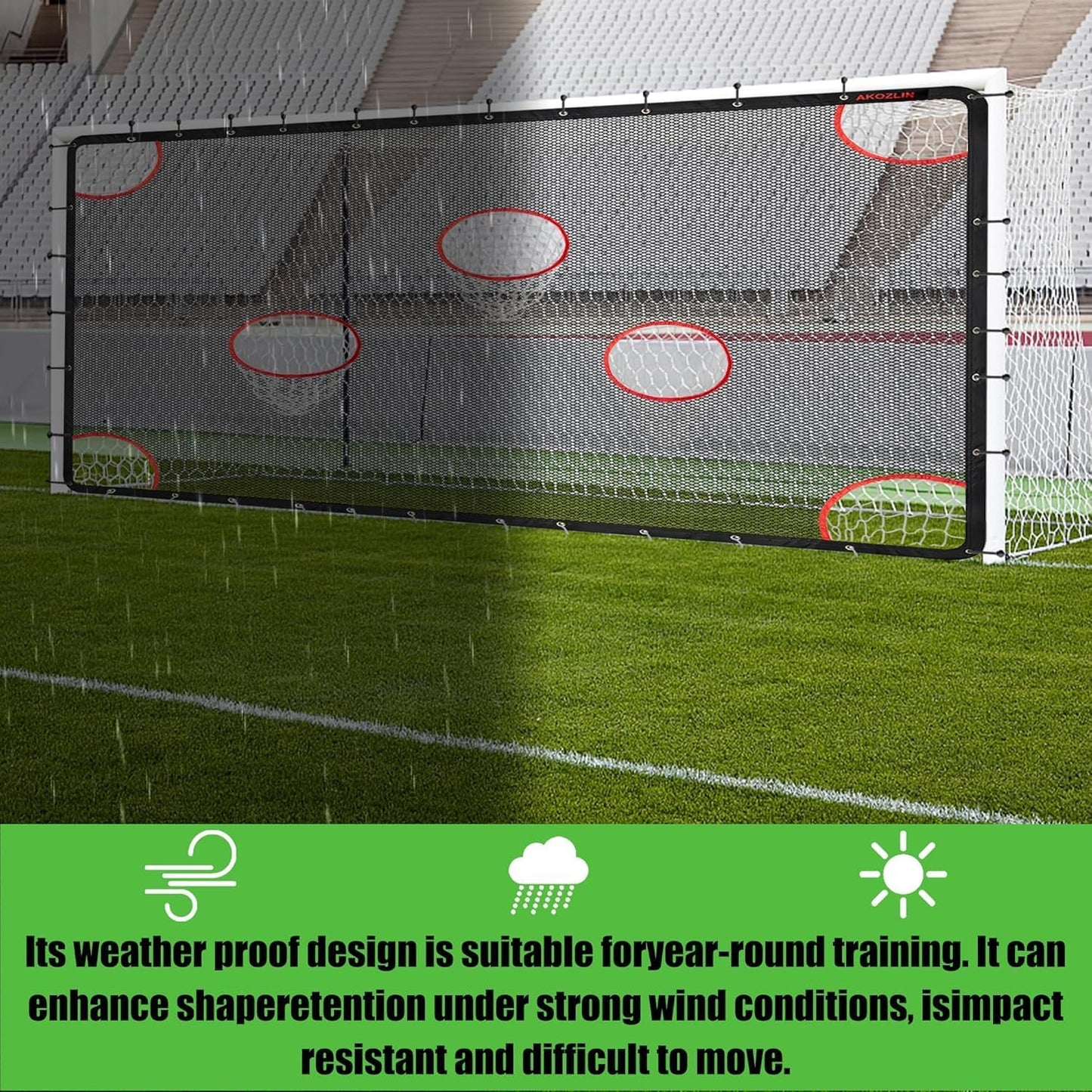 Soccer Goal Target Net - Training Aid with 7 Scoring Zones for Enhanced Soccer Shooting Practice (Net Only)
