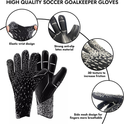 Professional Soccer Goalkeeper Gloves for Youth and Adults - Enhanced Grip, Full Finger Design, and Breathable Mesh for Optimal Hand Protection