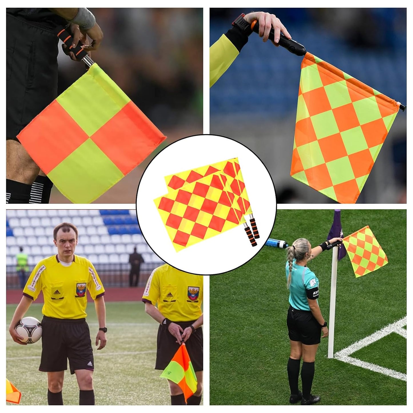 Soccer Referee Set with Flags, Metal Whistle, and Red/Yellow Cards - Ideal for School Sports and Football Games