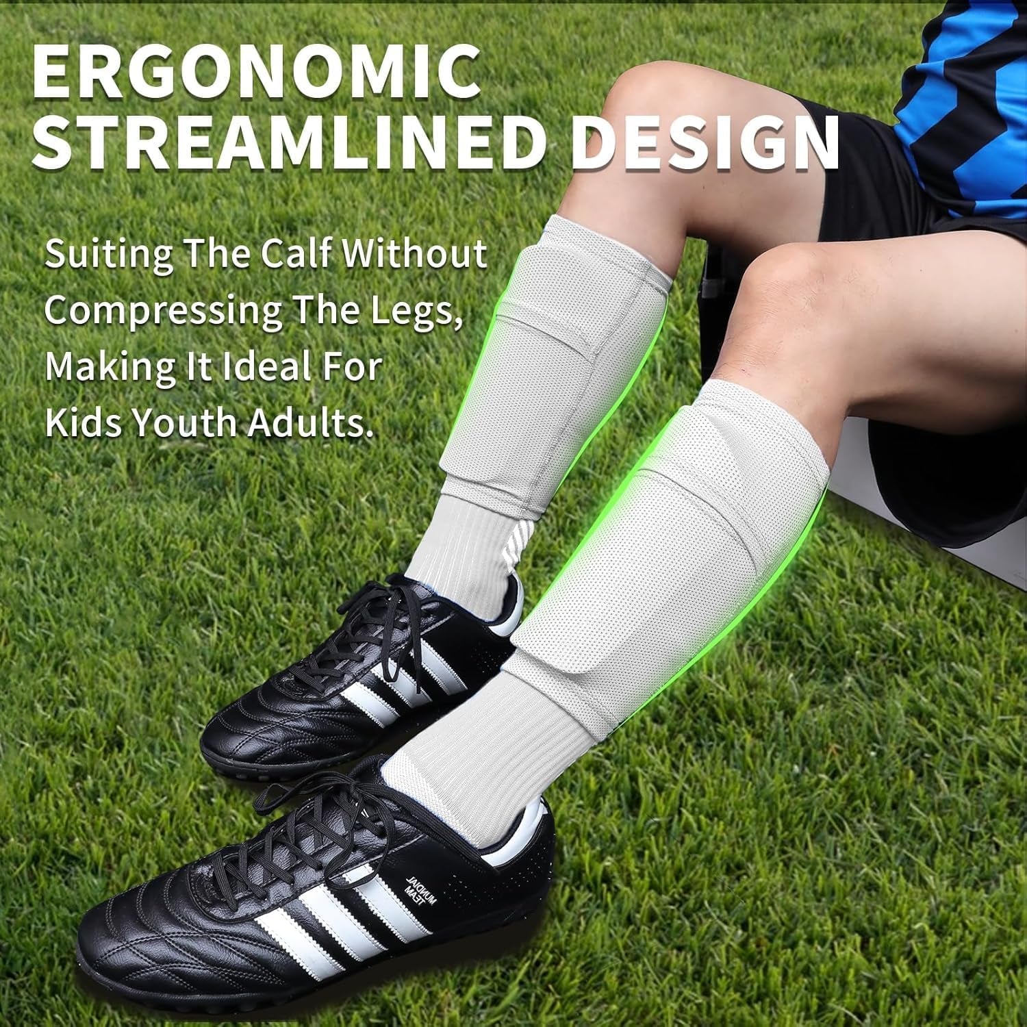 Ueiiee Soccer Shin Guards with EVA Cushion Protection - Shin Pads and Sleeves for Enhanced Safety in Football Games