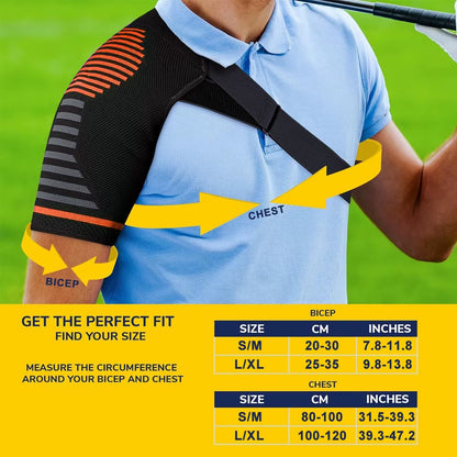 Compression Shoulder Brace with Powerknit Compression Technology | Shoulder Orthopedic Brace for Men & Women | Torn Rotator Cuff
