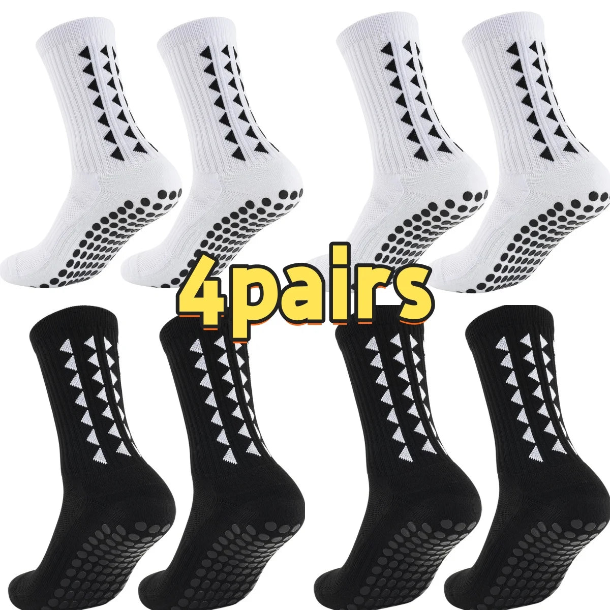 4Pairs Men Women Football Grip Socks Towel Bottom Sport Socks Rugby Soccer Cycling Running Exercise Athletic Socks