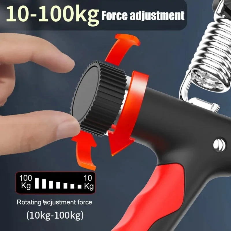 10-100Kg Adjustable Hand Grip Strengthener Trainer Forearm Exercise Gripper Bodybuilding Muscle Carpal Rehabilitation Athletes