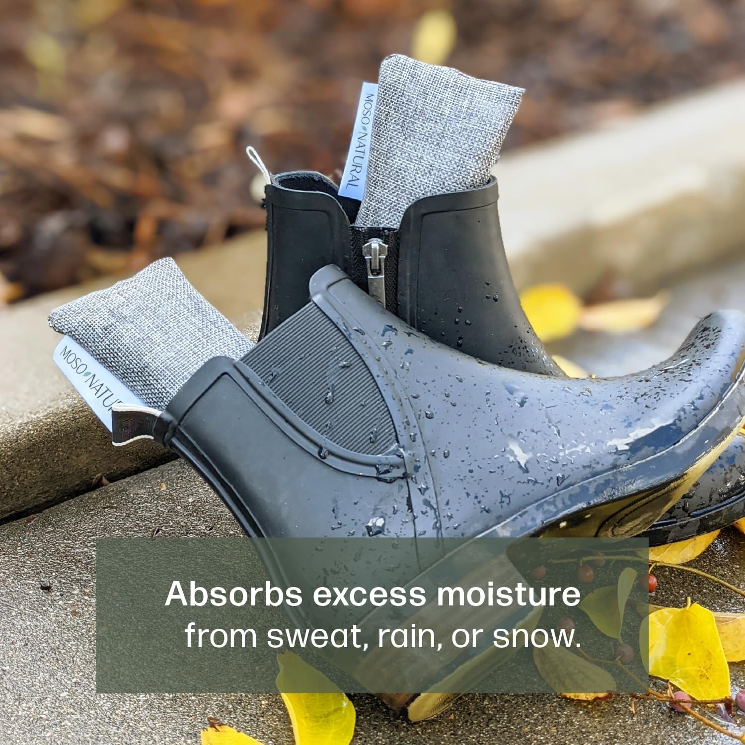 Charcoal Shoe Deodorizer Inserts | Unscented Odor Absorbers for Footwear and Gym Bags | Air Purifying Bags (Set of Two)