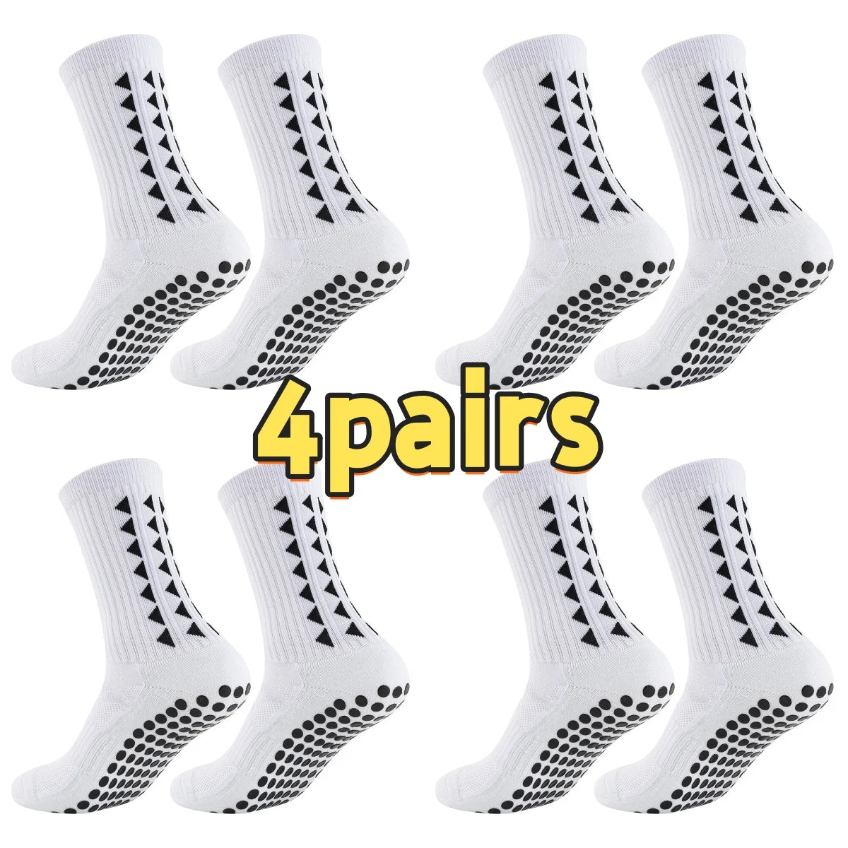 4Pairs Men Women Football Grip Socks Towel Bottom Sport Socks Rugby Soccer Cycling Running Exercise Athletic Socks
