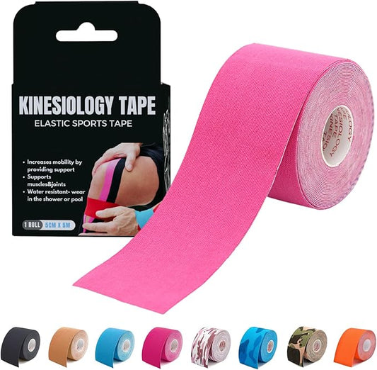 Kinesiology Tape Pink 5cm × 5m — Uncut Cotton Elastic Athletic Tape